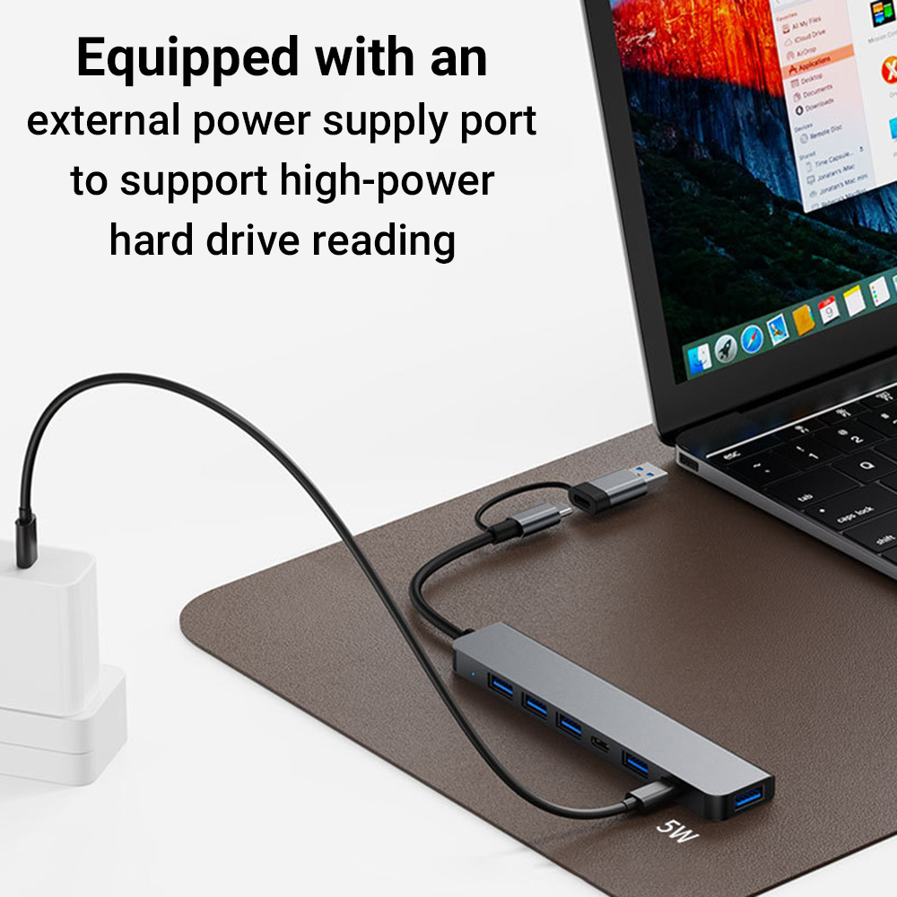 7-in-1 Dual-Head USB-C&USB Doc - Tablet Reading Accessories ulasan dan harga