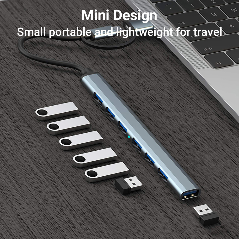 7-in-1 Dual-Head USB-C&USB Doc - Tablet Reading Accessories ulasan dan harga