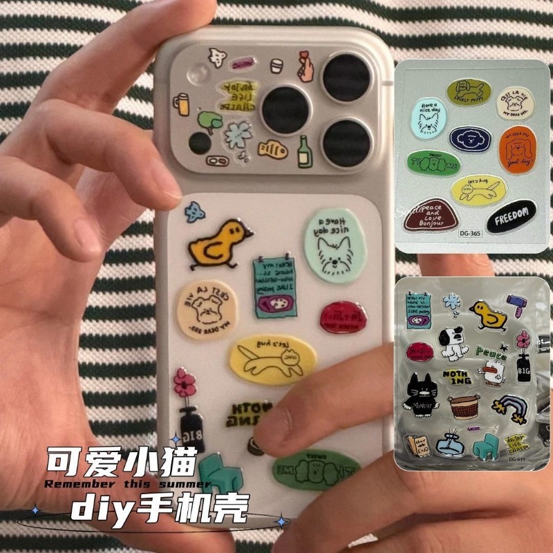 Cute Cartoon Cat Dog 3D Transp - Tablet Accessory ulasan dan harga